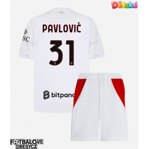 AC Milan Strahinja Pavlovic #31 Dětské Venkovní dres komplet 2026-27 Krátký Rukáv (+ trenýrky)
